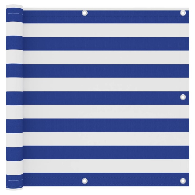 vidaXL Toldo para balcón tela oxford blanco y azul 90x500 cm vidaXL Toldo para balcón tela oxford blanco y azul 90x500 cm