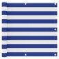 vidaXL Toldo para balcón tela oxford blanco y azul 90x500 cm vidaXL Toldo para balcón tela oxford blanco y azul 90x500 cm