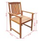 vidaXL Set de comedor de jardín 7 piezas madera maciza de acacia vidaXL Set de comedor de jardín 7 piezas madera maciza de acacia