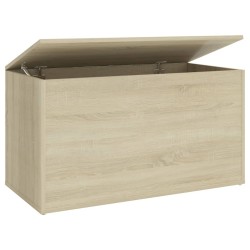 vidaXL Baúl de almacenaje madera contrachapada color roble 84x42x46cm