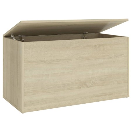 vidaXL Baúl de almacenaje madera contrachapada color roble 84x42x46cm