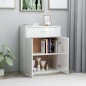 vidaXL Aparador de madera contrachapada blanco brillante 60x30x75 cm