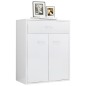vidaXL Aparador de madera contrachapada blanco brillante 60x30x75 cm