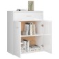 vidaXL Aparador de madera contrachapada blanco brillante 60x30x75 cm