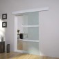 vidaXL Puerta corredera de cristal y aluminio 178 cm plateado 