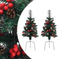 vidaXL Árboles de Navidad artificiales de camino 2 uds PVC 76 cm