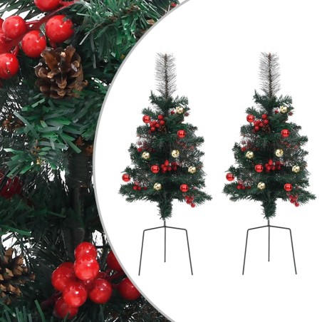 vidaXL Árboles de Navidad artificiales de camino 2 uds PVC 76 cm