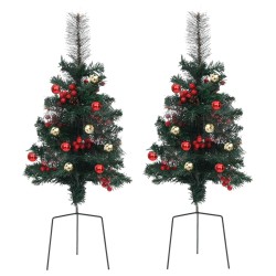 vidaXL Árboles de Navidad artificiales de camino 2 uds PVC 76 cm