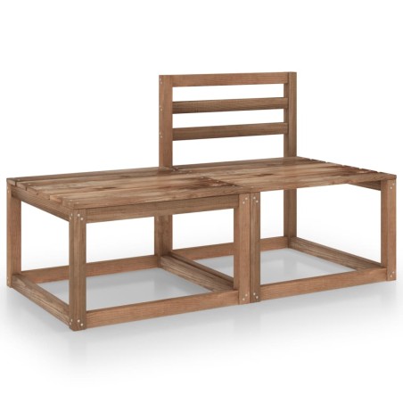 vidaXL Set de muebles de jardín 2 pzas madera pino impregnada marrón