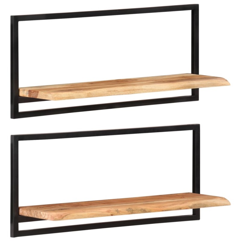 vidaXL Estantes de pared 2 unidades madera maciza acacia 80x25x35 cm vidaXL Estantes de pared 2 unidades madera maciza acacia 80x25x35 cm