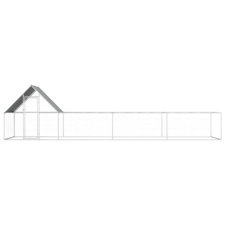 vidaXL Gallinero acero galvanizado 8x2x2 m