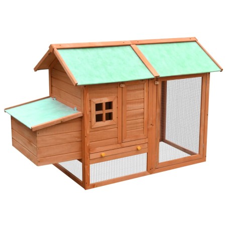 vidaXL Gallinero madera maciza pino y abeto 170x81x110 cm