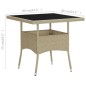 vidaXL Mesa de comedor de jardín ratán sintético y vidrio beige vidaXL Mesa de comedor de jardín ratán sintético y vidrio beige