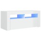 vidaXL Mueble de TV con luces LED blanco brillante 90x35x40 cm