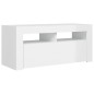 vidaXL Mueble de TV con luces LED blanco brillante 90x35x40 cm