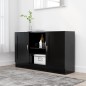 vidaXL Aparador de madera contrachapada negro 120x30,5x70 cm