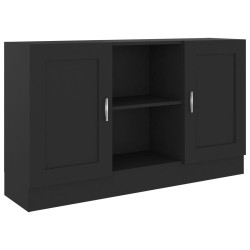 vidaXL Aparador de madera contrachapada negro 120x30,5x70 cm