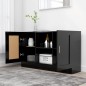 vidaXL Aparador de madera contrachapada negro 120x30,5x70 cm