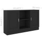 vidaXL Aparador de madera contrachapada negro 120x30,5x70 cm