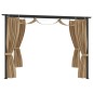 vidaXL Cenador con cortinas acero gris taupe 3x3 m vidaXL Cenador con cortinas acero gris taupe 3x3 m