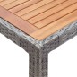 vidaXL Mesa de jardín ratán PE gris madera acacia maciza 190x90x75 cm vidaXL Mesa de jardín ratán PE gris madera acacia maciza 190x90x75 cm