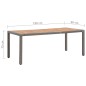 vidaXL Mesa de jardín ratán PE gris madera acacia maciza 190x90x75 cm vidaXL Mesa de jardín ratán PE gris madera acacia maciza 190x90x75 cm