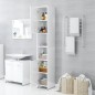 vidaXL Armario baño madera contrachapada blanco brillo 30x30x183,5 cm