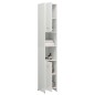 vidaXL Armario baño madera contrachapada blanco brillo 30x30x183,5 cm