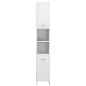 vidaXL Armario baño madera contrachapada blanco brillo 30x30x183,5 cm
