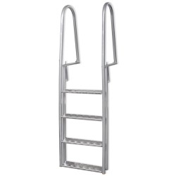 vidaXL Escalera para piscina/muelle con 4 peldaños aluminio 167 cm