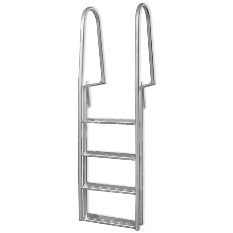 vidaXL Escalera para piscina/muelle con 4 peldaños aluminio 167 cm