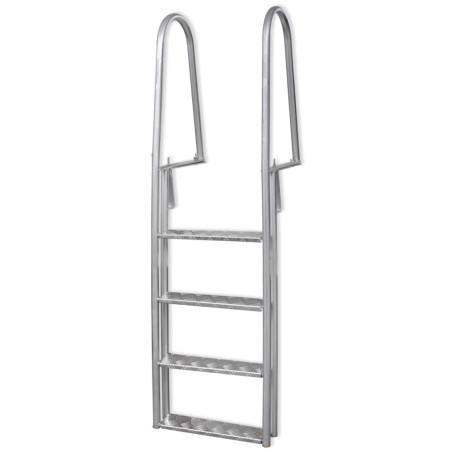 vidaXL Escalera para piscina/muelle con 4 peldaños aluminio 167 cm