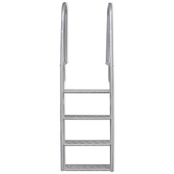 vidaXL Escalera para piscina/muelle con 4 peldaños aluminio 167 cm