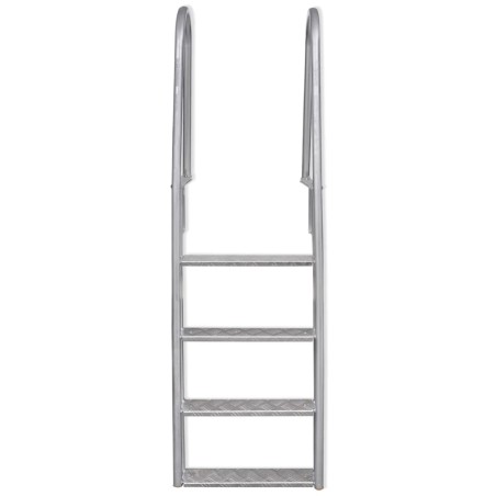 vidaXL Escalera para piscina/muelle con 4 peldaños aluminio 167 cm