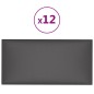vidaXL Paneles de pared 12 uds cuero sintético gris 30x15 cm 0,54 m² vidaXL Paneles de pared 12 uds cuero sintético gris 30x15 cm 0,54 m²