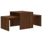 vidaXL Set mesas centro madera contrachapada roble marrón 100x48x40 cm vidaXL Set mesas centro madera contrachapada roble marrón 100x48x40 cm