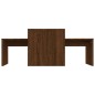 vidaXL Set mesas centro madera contrachapada roble marrón 100x48x40 cm vidaXL Set mesas centro madera contrachapada roble marrón 100x48x40 cm