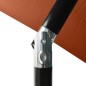 vidaXL Sombrilla con LED y poste de acero terracota 2x3 m