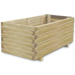 vidaXL Arriate rectangular de madera 100x50x40 cm