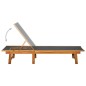 vidaXL Tumbona con mesita de madera maciza de acacia y textilene vidaXL Tumbona con mesita de madera maciza de acacia y textilene
