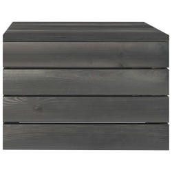 vidaXL Mesa de palés para jardín madera maciza de pino gris oscuro