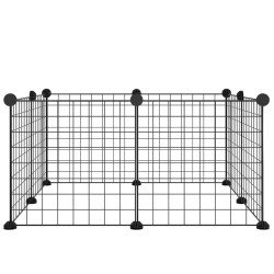 vidaXL Jaula para mascotas de 8 paneles acero negro 35x35cm