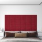vidaXL Paneles de pared 12 uds terciopelo rojo tinto 30x15 cm 0,54 m² vidaXL Paneles de pared 12 uds terciopelo rojo tinto 30x15 cm 0,54 m²