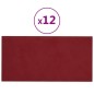 vidaXL Paneles de pared 12 uds terciopelo rojo tinto 30x15 cm 0,54 m² vidaXL Paneles de pared 12 uds terciopelo rojo tinto 30x15 cm 0,54 m²