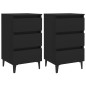 vidaXL Mesitas noche con patas metal 2 uds negro 40x35x69 cm vidaXL Mesitas noche con patas metal 2 uds negro 40x35x69 cm