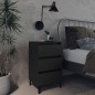 vidaXL Mesitas noche con patas metal 2 uds negro 40x35x69 cm vidaXL Mesitas noche con patas metal 2 uds negro 40x35x69 cm