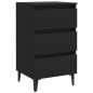 vidaXL Mesitas noche con patas metal 2 uds negro 40x35x69 cm vidaXL Mesitas noche con patas metal 2 uds negro 40x35x69 cm
