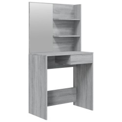 vidaXL Tocador con espejo color gris sonoma 74,5x40x141 cm