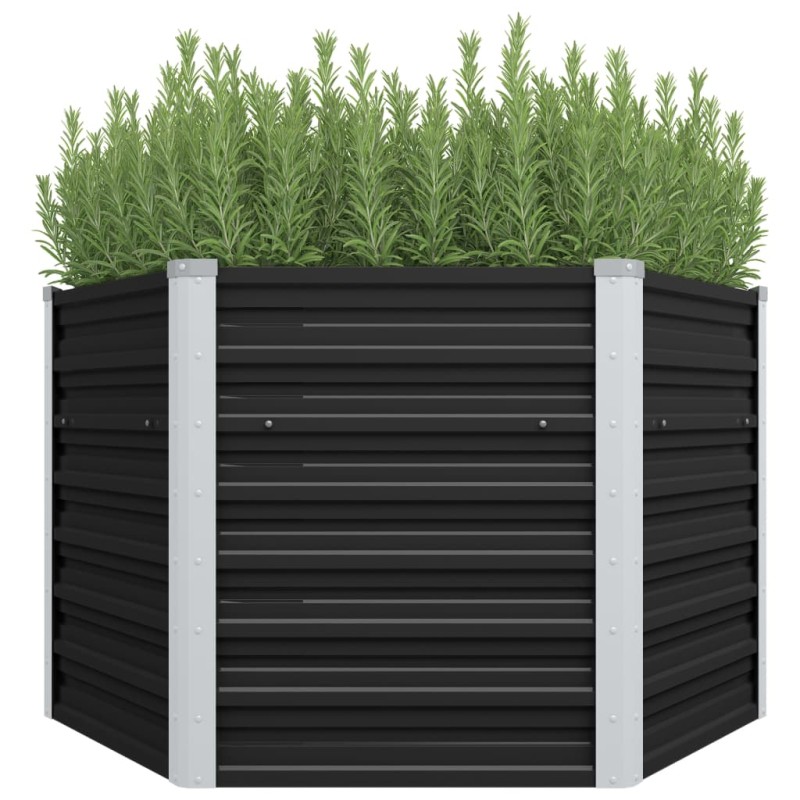 vidaXL Arriate de acero galvanizado gris antracita 129x129x77 cm vidaXL Arriate de acero galvanizado gris antracita 129x129x77 cm