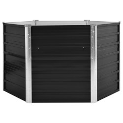vidaXL Arriate de acero galvanizado gris antracita 129x129x77 cm